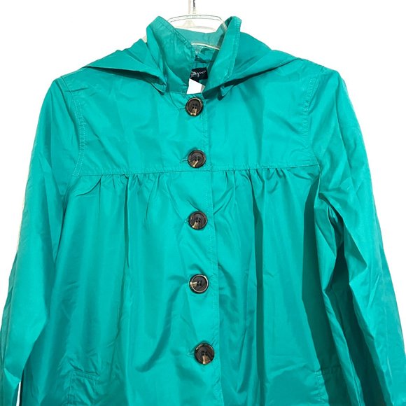 Button-Up Hooded Rain Jacket - Picture 4 of 11